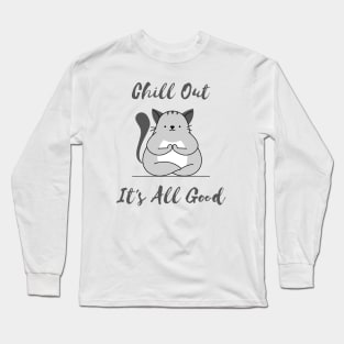 Funny Cat Meditating Long Sleeve T-Shirt